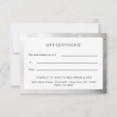 GLITTER BUSINESS CERTIFICAAT, cadeau voor u (Achterkant)