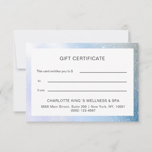GLITTER BUSINESS CERTIFICAAT, cadeau voor u (Achterkant)