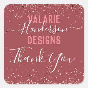 Glitter Business Hartelijk dank Vierkante Sticker