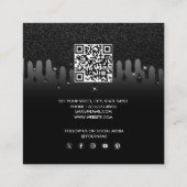 Glitter Business Verwijs een vriend Verwijzing Kaa Vierkante Visitekaartje (Achterkant)