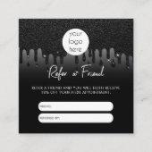 Glitter Business Verwijs een vriend Verwijzing Kaa Vierkante Visitekaartje (Voorkant)