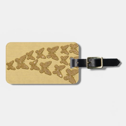 Glitter Butterflies Bagagelabel (Voorkant horizontaal)