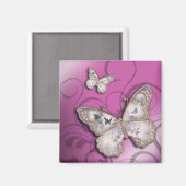 "Glitter Butterflies" (lila) van Cheryl Daniels Magneet (Voorkant / Achterkant)