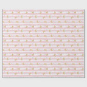 Glitter Butterflies roze Stripes Girly Cadeaupapier (Vlak)