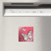 "Glitter Butterflies" (roze) van Cheryl Daniels Magneet (Insitu (Vaatwasser))