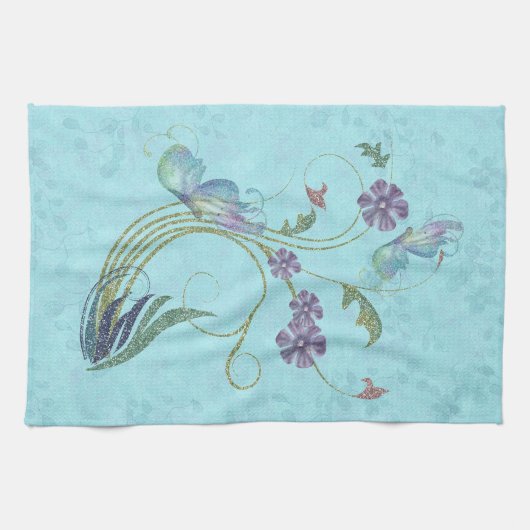 Glitter Butterflies Theedoek (Horizontaal)