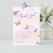 Glitter Butterflies Vrijgezellenfeest Dank u Kaart (Staand voorkant)