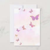 Glitter Butterflies Vrijgezellenfeest Dank u Kaart (Achterkant)