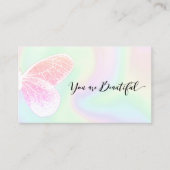 Glitter Butterfly Holographic Salon Appointment Afsprakenkaartje (Voorkant)