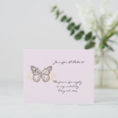 Glitter Butterfly op Lavendel RSVP Briefkaart (Staand voorkant)