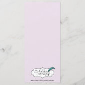 Glitter Butterfly op Lavendel Wedding Menu (Achterkant)