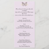 Glitter Butterfly op Lavendel Wedding Menu (Voorkant)