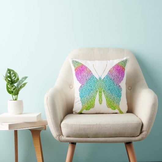 Glitter Butterfly Pillow - kies een achtergrondkle Kussen (Stoel)