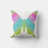 Glitter Butterfly Pillow - kies een achtergrondkle Kussen (Voorkant)