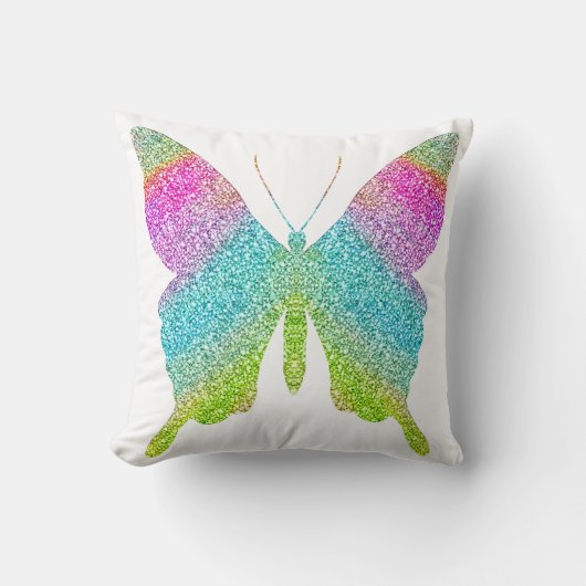 Glitter Butterfly Pillow - kies een achtergrondkle Kussen (Voorkant)