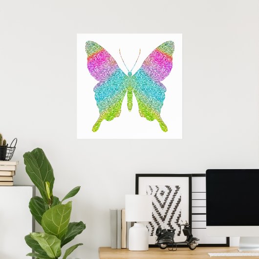 Glitter Butterfly Poster (Thuiskantoor)