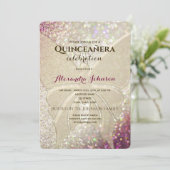 Glitter Butterfly Quinceañera Kaart (Staand voorkant)