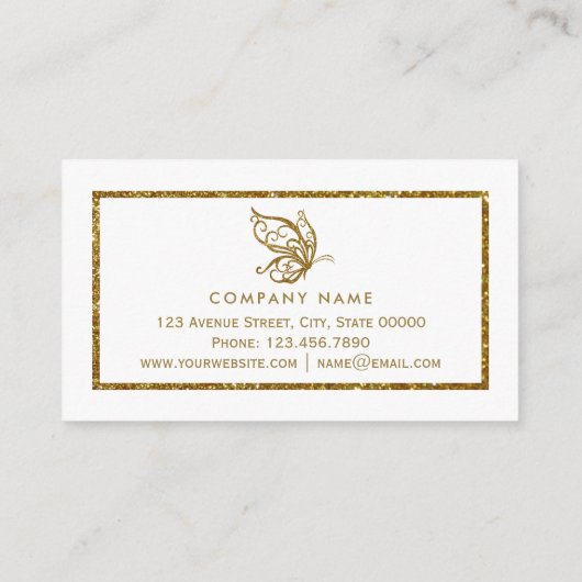 Glitter Butterfly Visitekaartje (Achterkant)