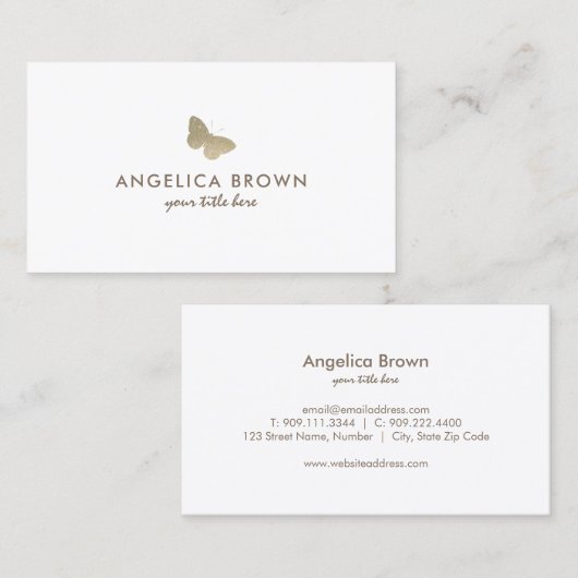 Glitter Butterfly Visitekaartje (Voorkant / Achterkant)