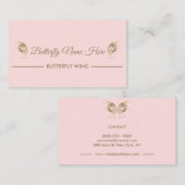 Glitter Butterfly Wings Decor Goud Visitekaartje (Voorkant / Achterkant)