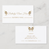 Glitter Butterfly Wings Swirl Decor Gold Visitekaartje (Voorkant / Achterkant)