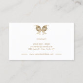 Glitter Butterfly Wings Swirl Decor Gold Visitekaartje (Achterkant)