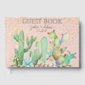 Glitter Cactus Bruiloft Aangepast Gastboek Gastenboek (Voorkant)