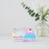 glitter cake logo faux pastel glitter visitekaartje (Staand voorkant)