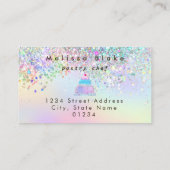 glitter cake logo faux pastel glitter visitekaartje (Achterkant)