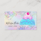 glitter cake logo faux pastel glitter visitekaartje (Voorkant)