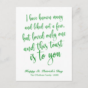 Glitter-calligrafie Ierse toost St. Patrick's Day Briefkaart