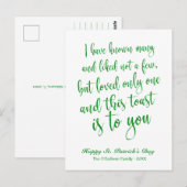 Glitter Calligraphy Ierse Toast St. Patrick's Day Briefkaart (Voorkant / Achterkant)