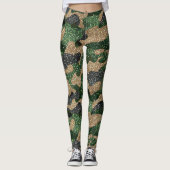 Glitter Camo Pattern – Sparkling Military-Inspired Leggings (Voorkant)
