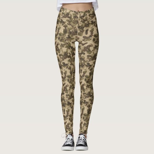 Glitter Camo Pattern – Sparkling Military-Inspired Leggings (Voorkant)