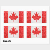Glitter Canada vlag rechthoek stickers (Vel)