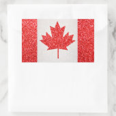 Glitter Canada vlag rechthoek stickers (Tas)
