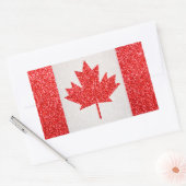 Glitter Canada vlag rechthoek stickers (Envelop)
