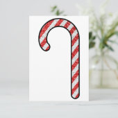 Glitter Candy Cane Bedankkaart (Staand voorkant)