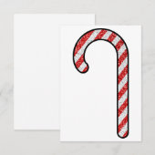 Glitter Candy Cane Bedankkaart (Voorkant / Achterkant)