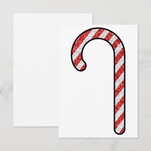 Glitter Candy Cane Bedankkaart (Voorkant / Achterkant)
