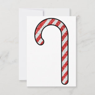 Glitter Candy Cane Bedankkaart