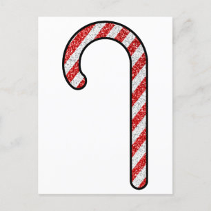 Glitter Candy Cane Briefkaart