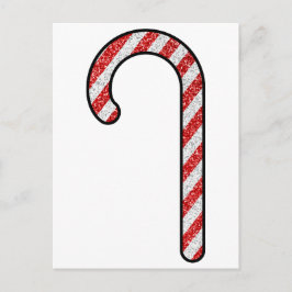 Glitter Candy Cane Briefkaart