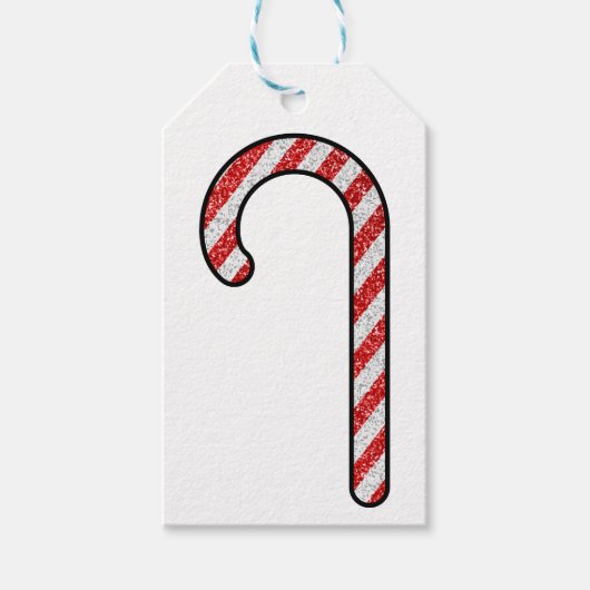 Glitter Candy Cane Cadeaulabel (Voorkant)
