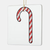 Glitter Candy Cane Keramisch Ornament (Links)