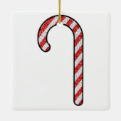 Glitter Candy Cane Keramisch Ornament (Achterkant)