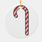 Glitter Candy Cane Keramisch Ornament (Achterkant)