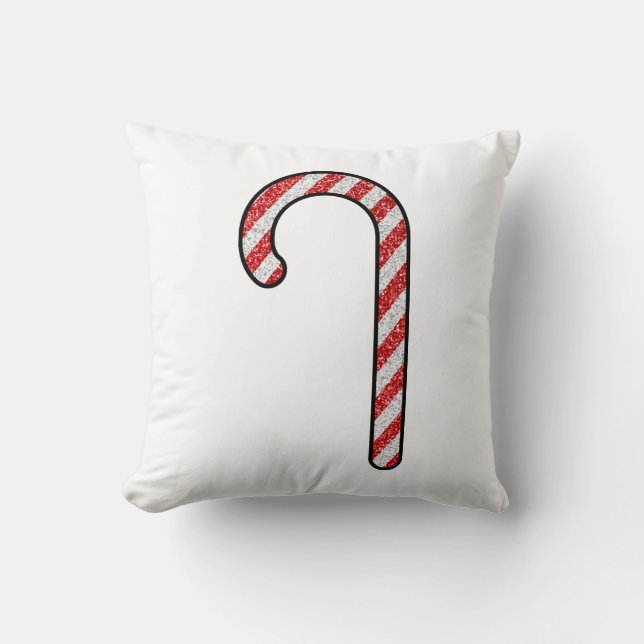 Glitter Candy Cane Kussen (Voorkant)