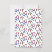 Glitter Candy Cane Patroon Bedankkaart (Achterkant)