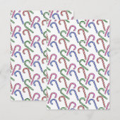 Glitter Candy Cane Patroon Bedankkaart (Voorkant / Achterkant)